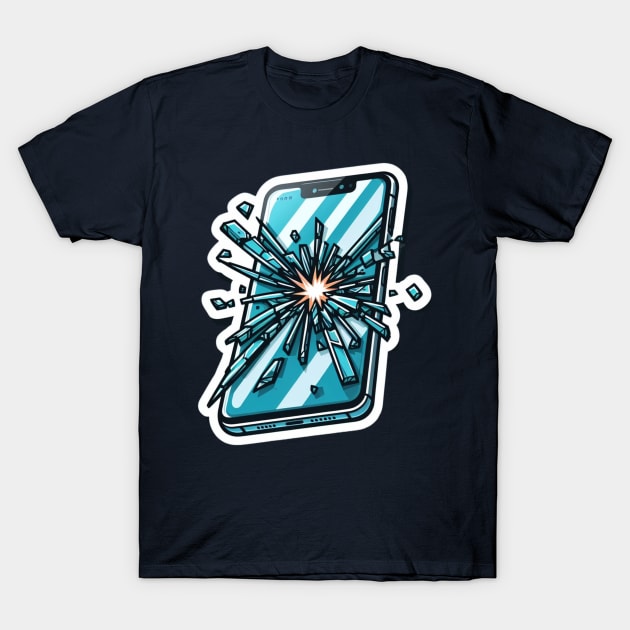 Broken Phone T-Shirt by EKLZR